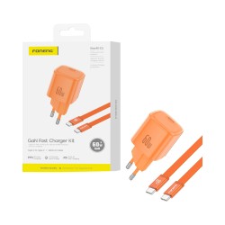 Foneng Charger MAX40-EU GAN Type-c PD60W With Type-c to Type-c Cable 1M Orange